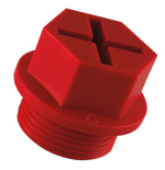 Threaded Sealing Plugs, HD-PE, red